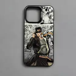 JoJo's Bizarre Adventure Inspired Multicolor Matte Laser Phone Case with Metallic Aurora Finish for iPhone 16 (Z1)
