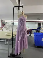 Ruffle ruffles design thin mid-length dress temperament fashion irregular halter women's dress 2025 summer new - Image 4