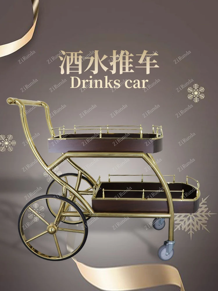 *Mobile KTV wine push food cart stainless steel storage cart