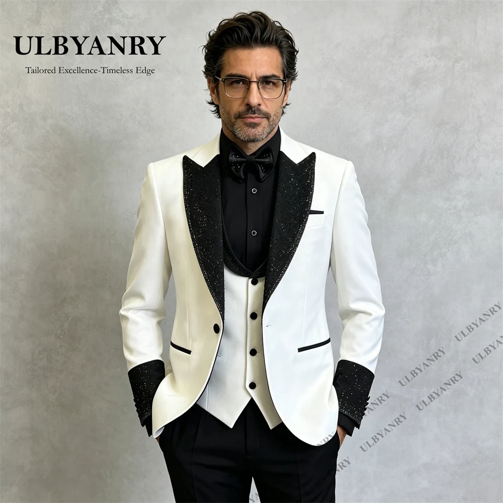 Ensemble de costume 3 pièces de luxe ULBYANRY pour homme
