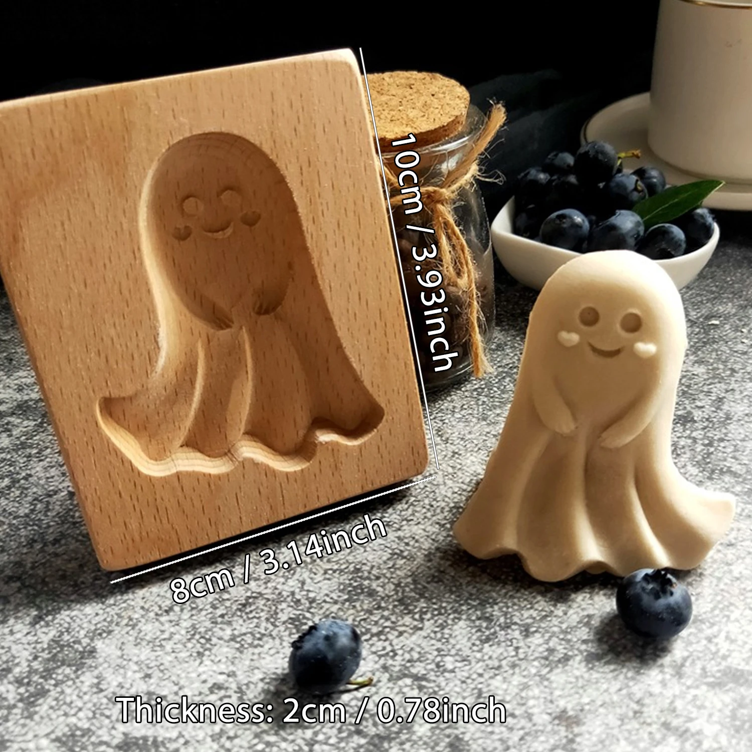 Christmas Wooden Cookie Molds - 3D Santa Claus Baking Mold, Embossing Tool For Biscuits & DIY
