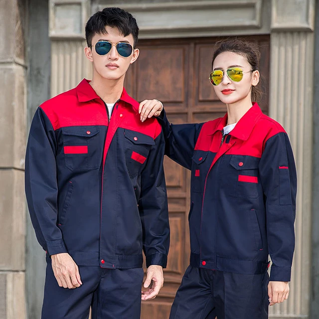 Unisex Navy Grey Color Working Suit Workwear Clothes Men Women Long Sleeves  Workshop Repair Mechanic Uniform With Custom Logo - AliExpress