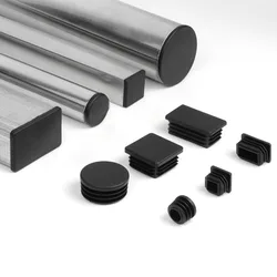 10pcs Rectangle Plastic Black Blanking End Cap Caps Tube Pipe Inserts Plug Bung Steel Leg Stopfen  Multiple Sizes Available