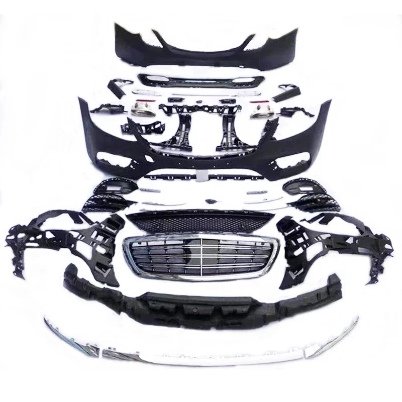 FOR 2014-2019  W222 S-CLASSS S450 Upgrade Bumper Grille CAR BODY KITS product factory tail light headlight custom new parts portable replacement car headlight trim strip decal decor exterior mini 1 pair grille abs plastic black