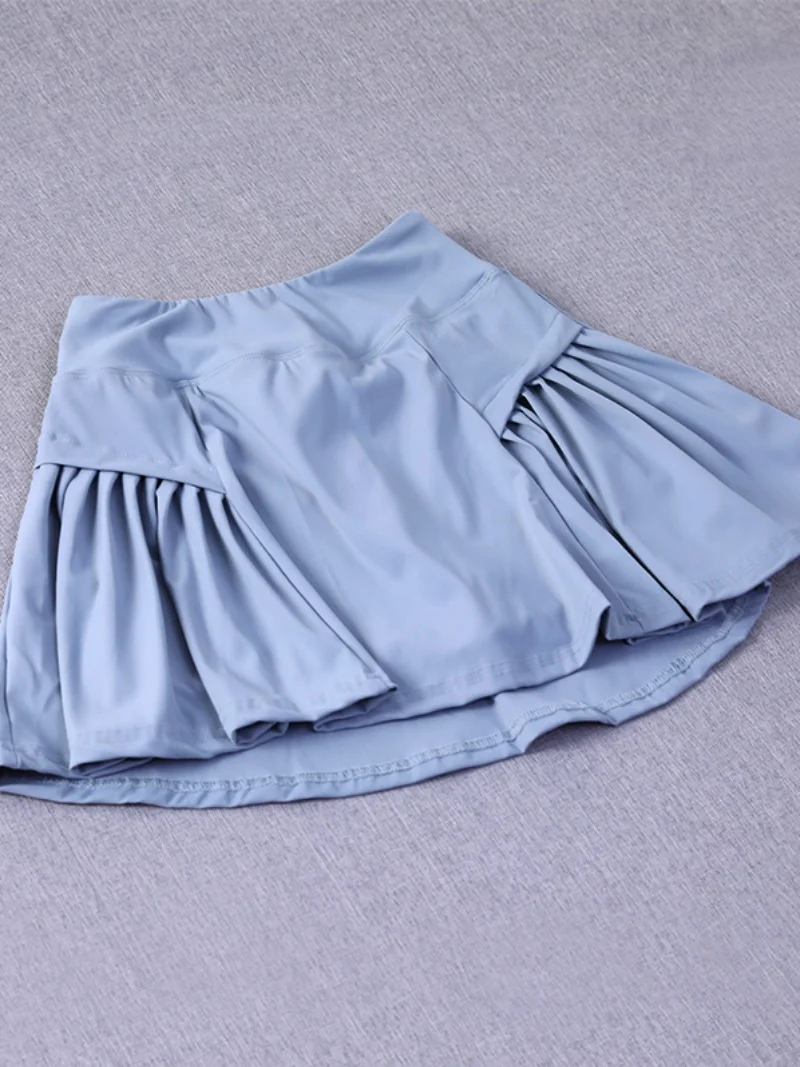 Exercise Loose Comfortable Quick Dry Running Fitness Double Layers Frills Pleated Golf Tennis Skirts, sports skirt