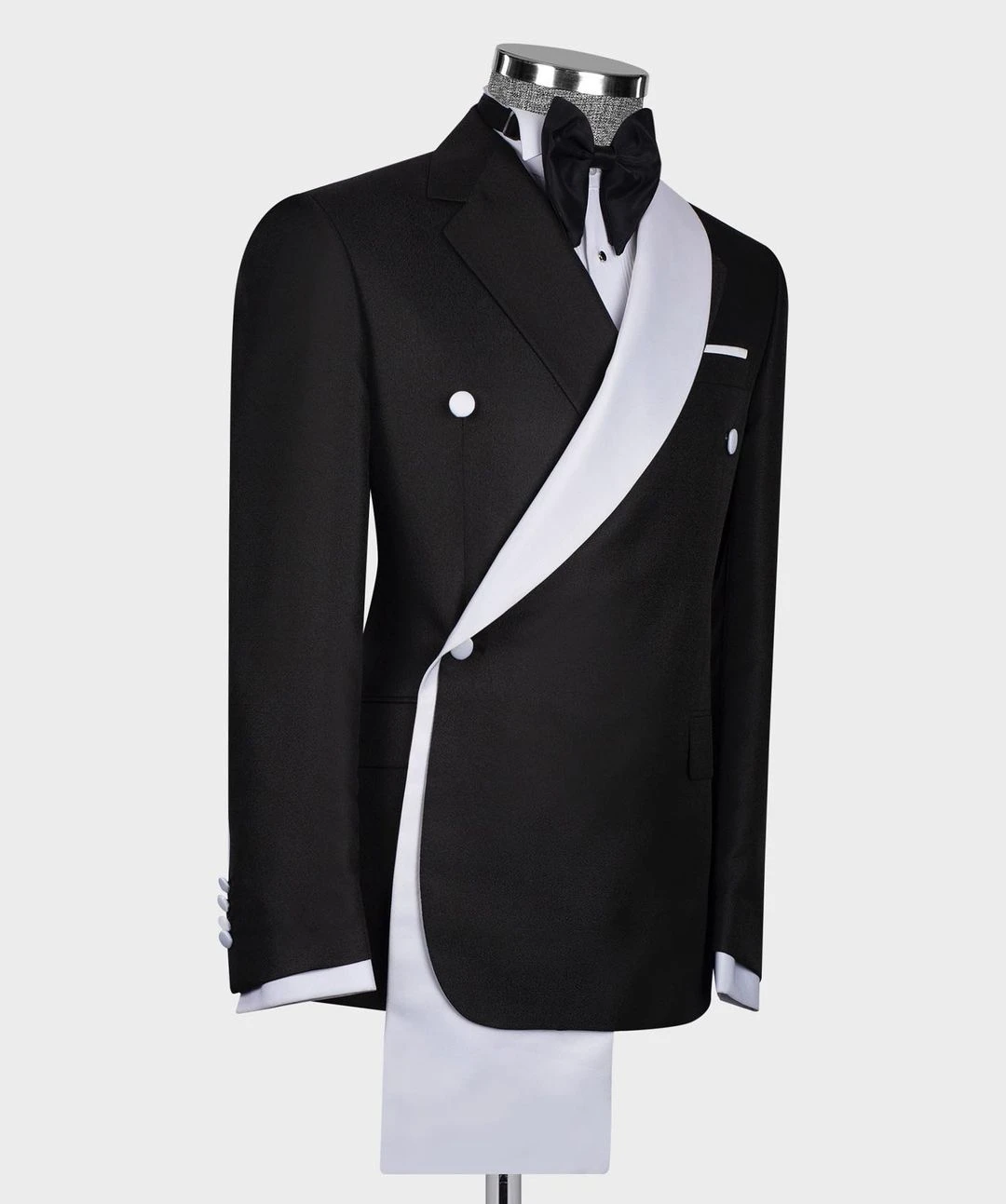 Formale Hochzeit Männer Anzüge Maßgeschneiderte Flache Smoking 2-Stück Unregelmäßigen Kragen Blazer Party Bräutigam Anzüge Heißer Verkauf Größe Angepasst – Detail 3
