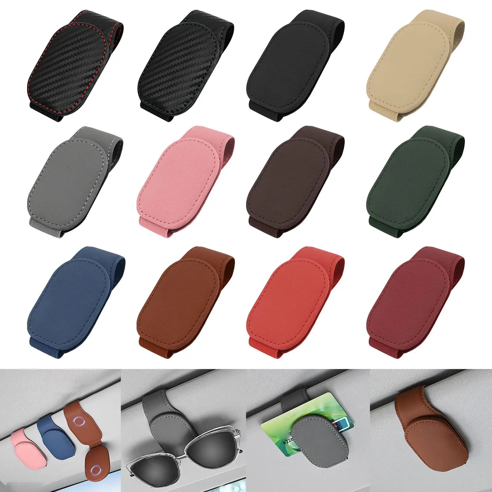 Car Sun Visor Glasses Holder Auto Sun Visor Organizer for Receipts