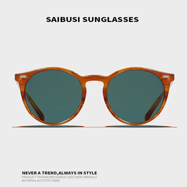 Vintage Polarized Sunglasses Men Classical retro Brand Designer outdoor  Driving Round acetate women prescription Sun Glasses