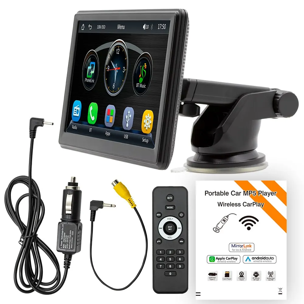 Car Radio Multimedia Player 7inch Wireless Carplay And Wireless Android Auto Touch Screen Sun Visor B500