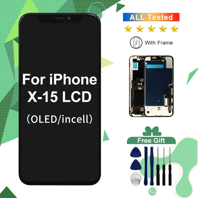 OLED для iPhone X XR XS MAX 11 Pro Max Дисплей iP 12 Pro Max Сенсорный дигитайзер для iPhone 13 Pro Max 14 Plus 12 MINI 15 ЖК-дисплей 1