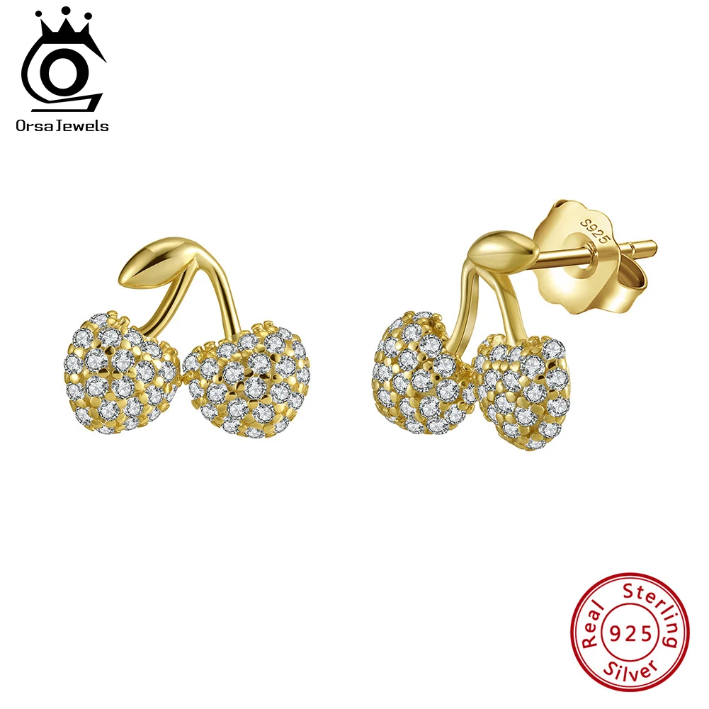 ORSA JEWELS 925 スターリングシルバーシックなチェリースタッド