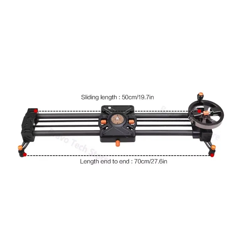 E-IMAGE ES70 70cm Professional Carbon Fiber Camera Slider with Flywheel for DSLR VIDEO