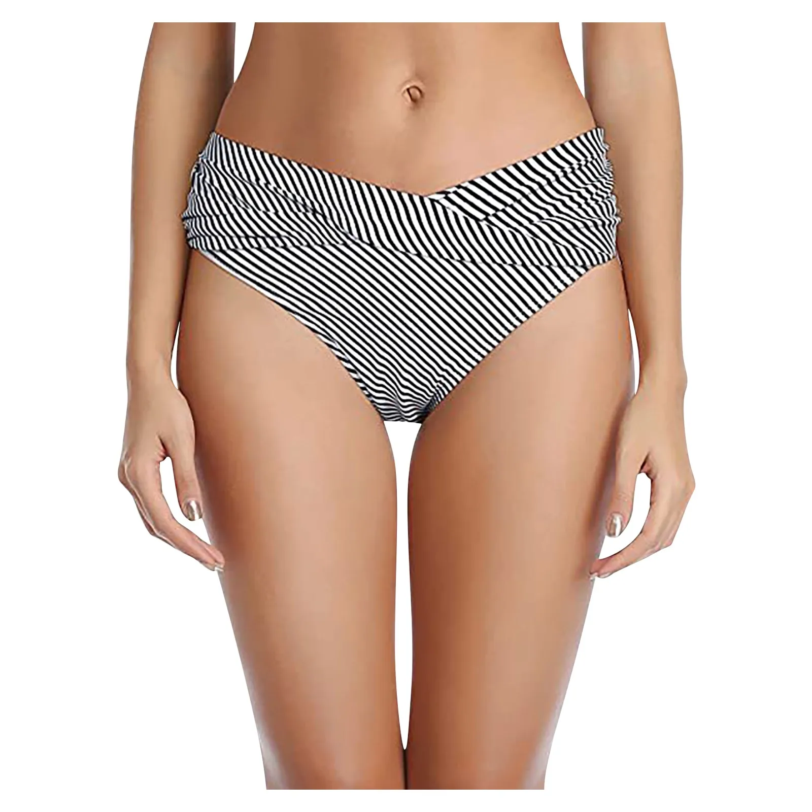 Women's Various Patterns Classic High Quality Low Waist Ruched Bikini Panties Fashionable Summer Thin Comfy Swimsuit Briefs