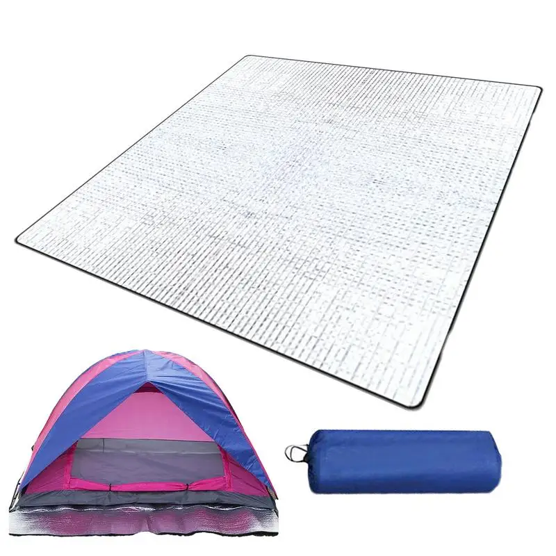 Camping Tent Mat 195x180cm Double-Sided Insulating Aluminum Foil Picnic Pad Foldable Outdoor Thermal Foil Mat Tent Floor Mat