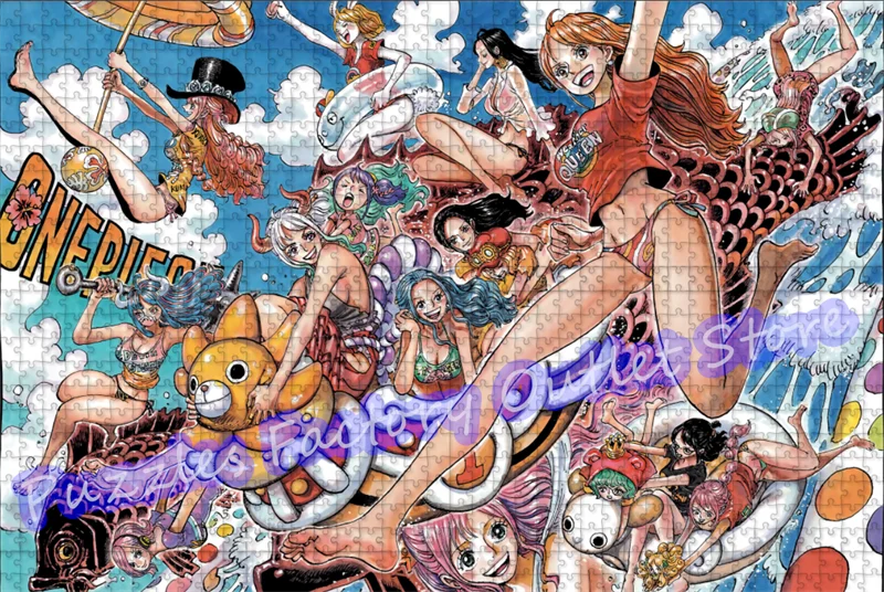 One Piece Anime Print Jigsaw Puzzle Nico Robin Nami Japanese Beauty Girl 108/200/300/500/1000 Pieces Puzzle Educational Toys