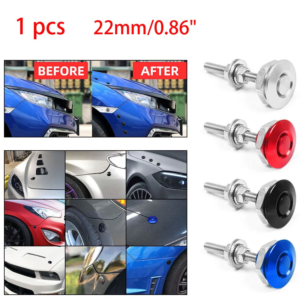 2x Blue Push Button Quick Release Fender Latch Pin Lock Bumper Clip For  Toyota