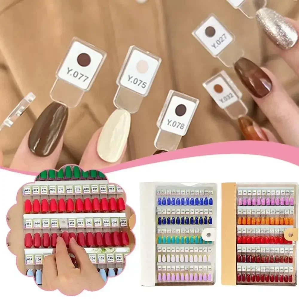 Magnetic Nail Swatches Book No Pattern 120 Color Nail Sample Display Book With Digital Label Removable Nail Color Display Book