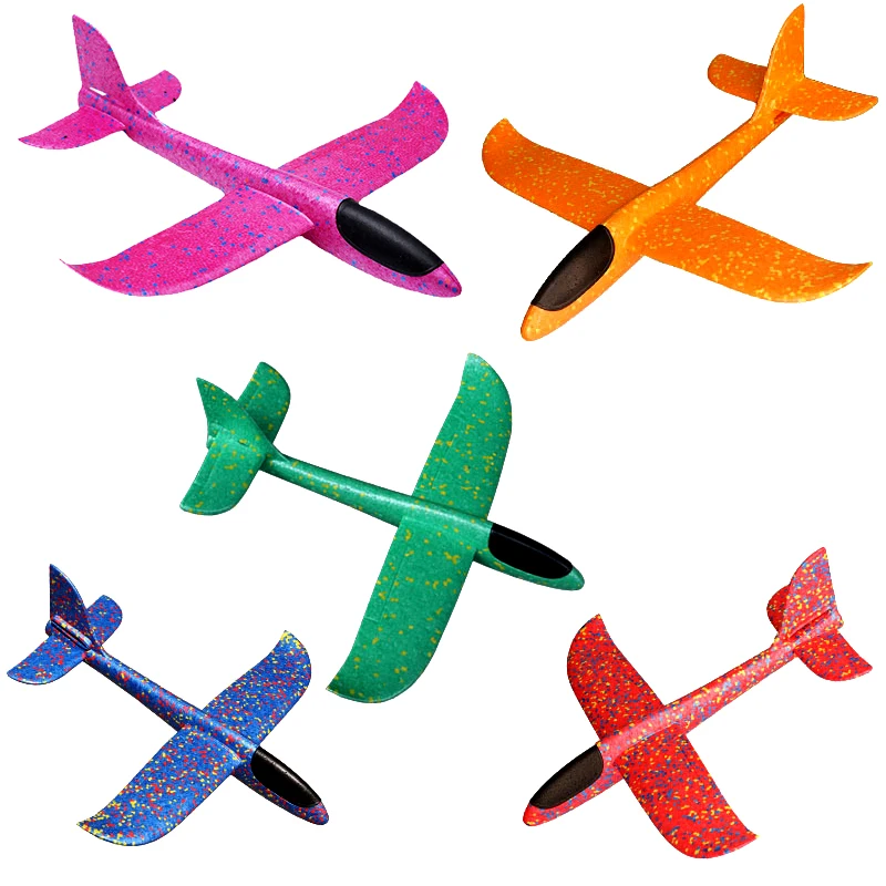

48cm Hand Throwing Plane Foam Glider Aircraft Assembly Outdoor Airplane Model Kids Toys for Children Sports Parent-child Games