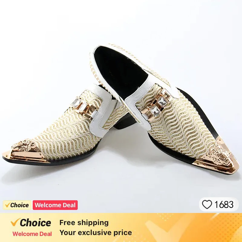 New Summer Pointed-toe Business Formal Leather Shoes For Men Versatile Casual Brown Brick Carved