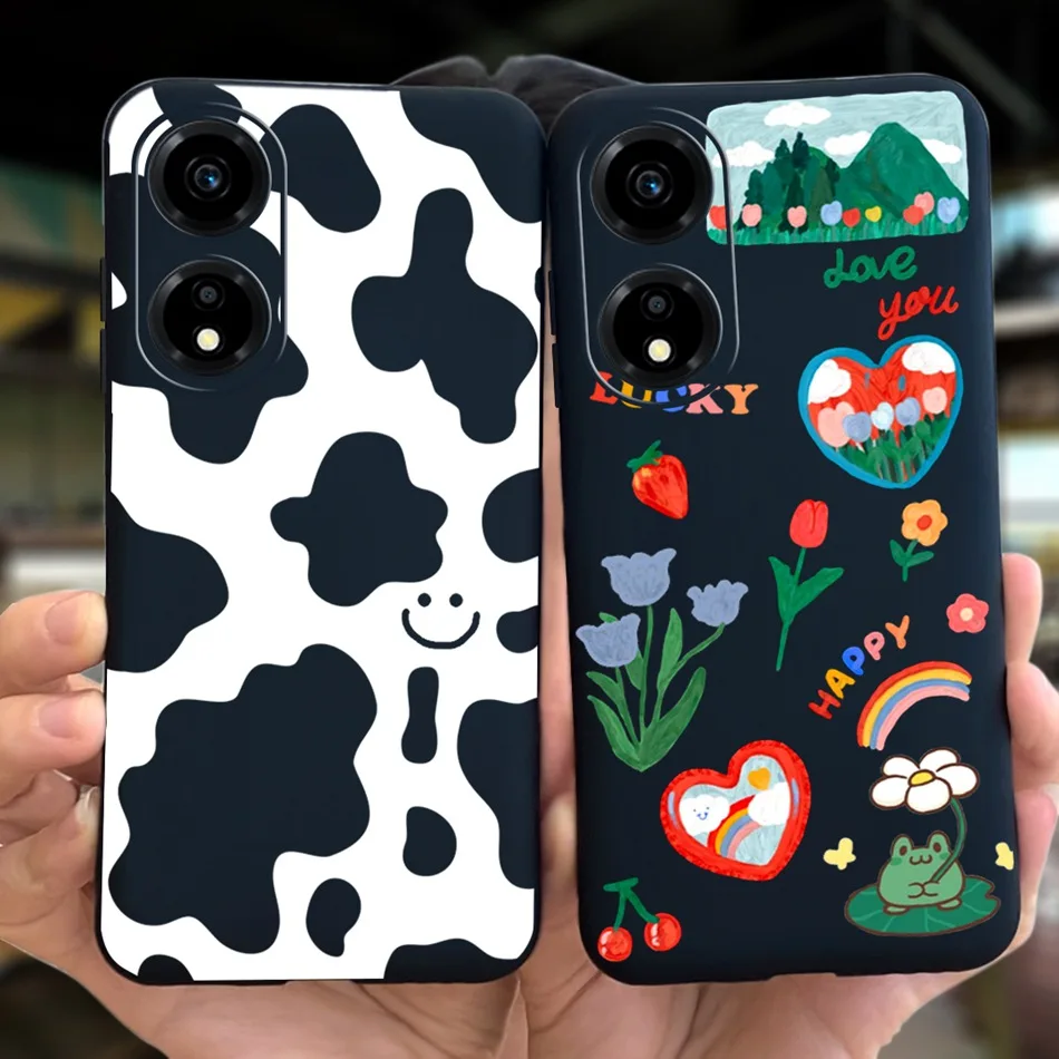 Cute Flower Love Pattern Candy Color Soft Silicone Phone Case Cover -