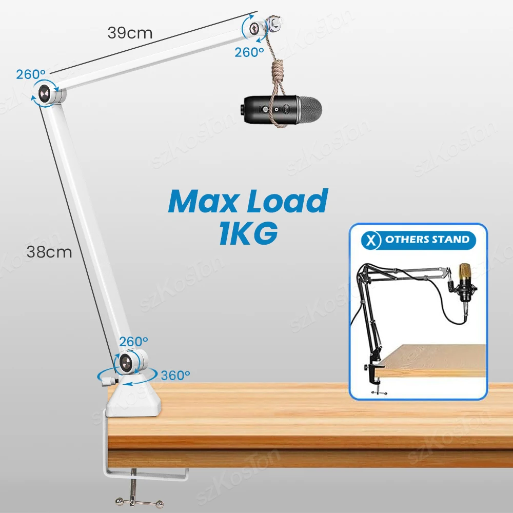 Adjustable Microphone Stand Suspension Boom Scissor Arm Stands for A8 A6V K658 K688 K669 Mic USB Condenser Microphone Recording