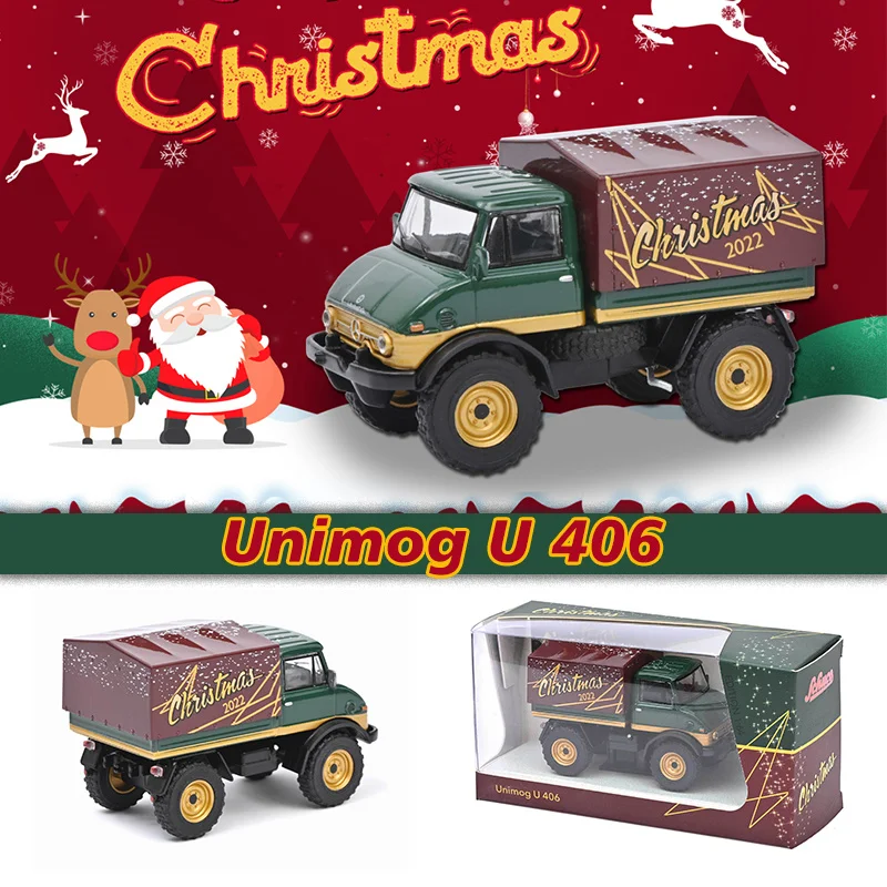 

Schuco 1:64 Unimog U 406 2022 Christmas Gift Edition Alloy Diorama Car Model Collection Miniature Carros Toys