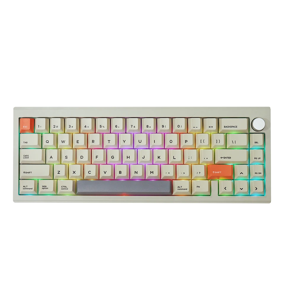 CIDOO-Alumínio CNC Case PBT Keycaps, 65% Wired, teclado mecânico 