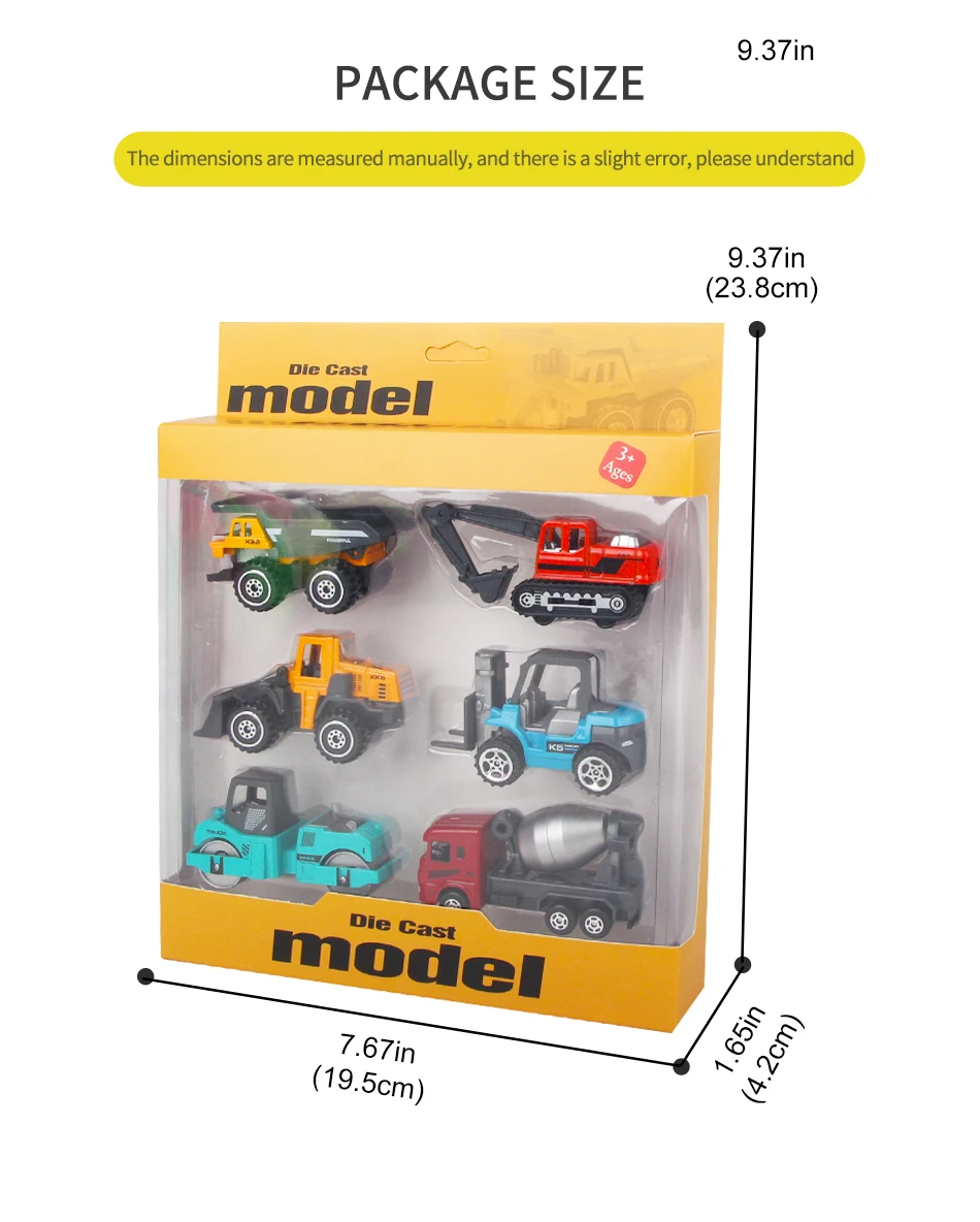 6 teile/satz Legierung Engineering Lkw Lader Traktor Bagger Klassische Bau Modell Fahrzeug Spielzeug Pädagogisches Spielzeug für Kind Geschenke – Detail 12