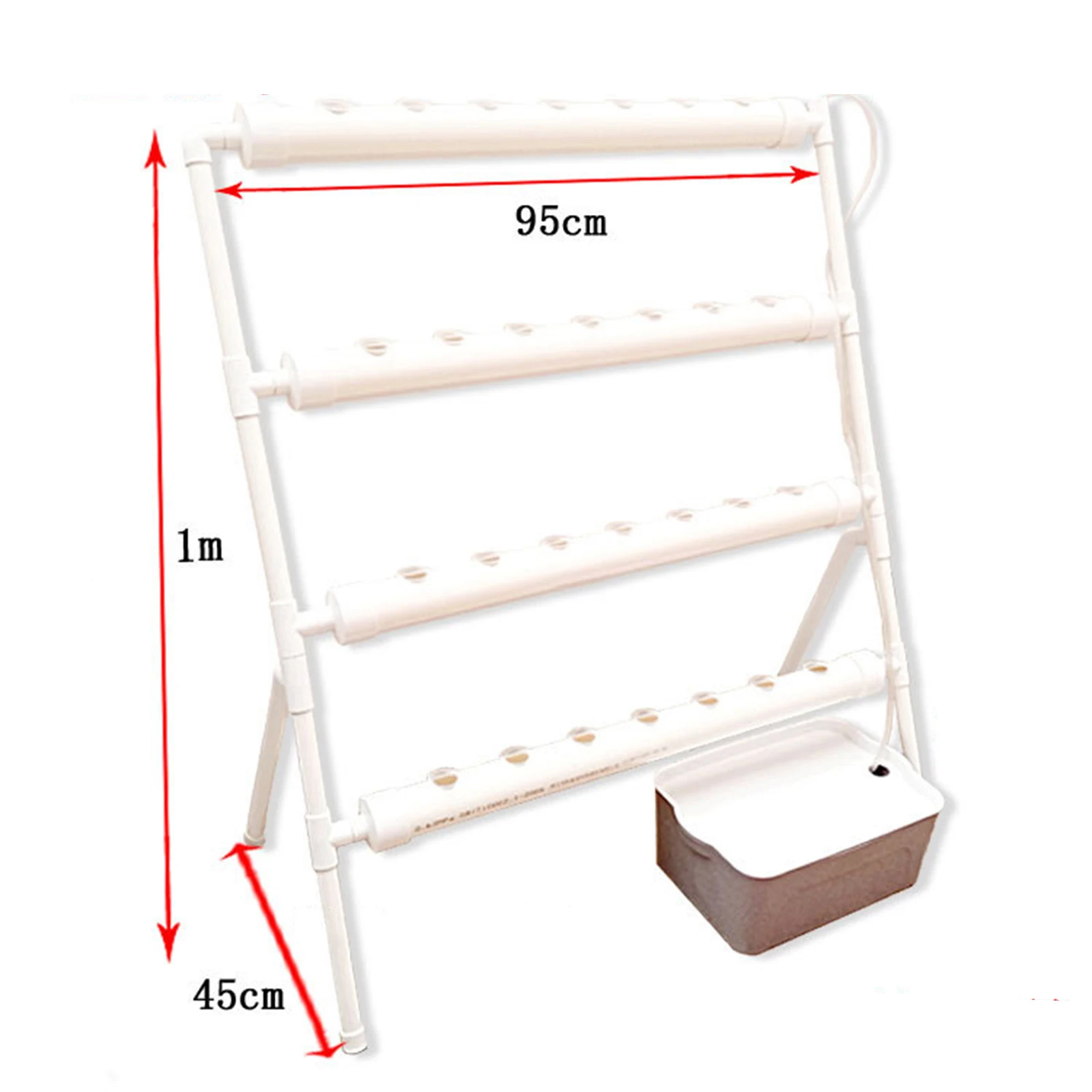 Bymaocar Hydroponic Site Grow Kit 36 Holes 4 Tubes Earthless Plant Growing Systems Flow Deep Water Culture Garden with Pump