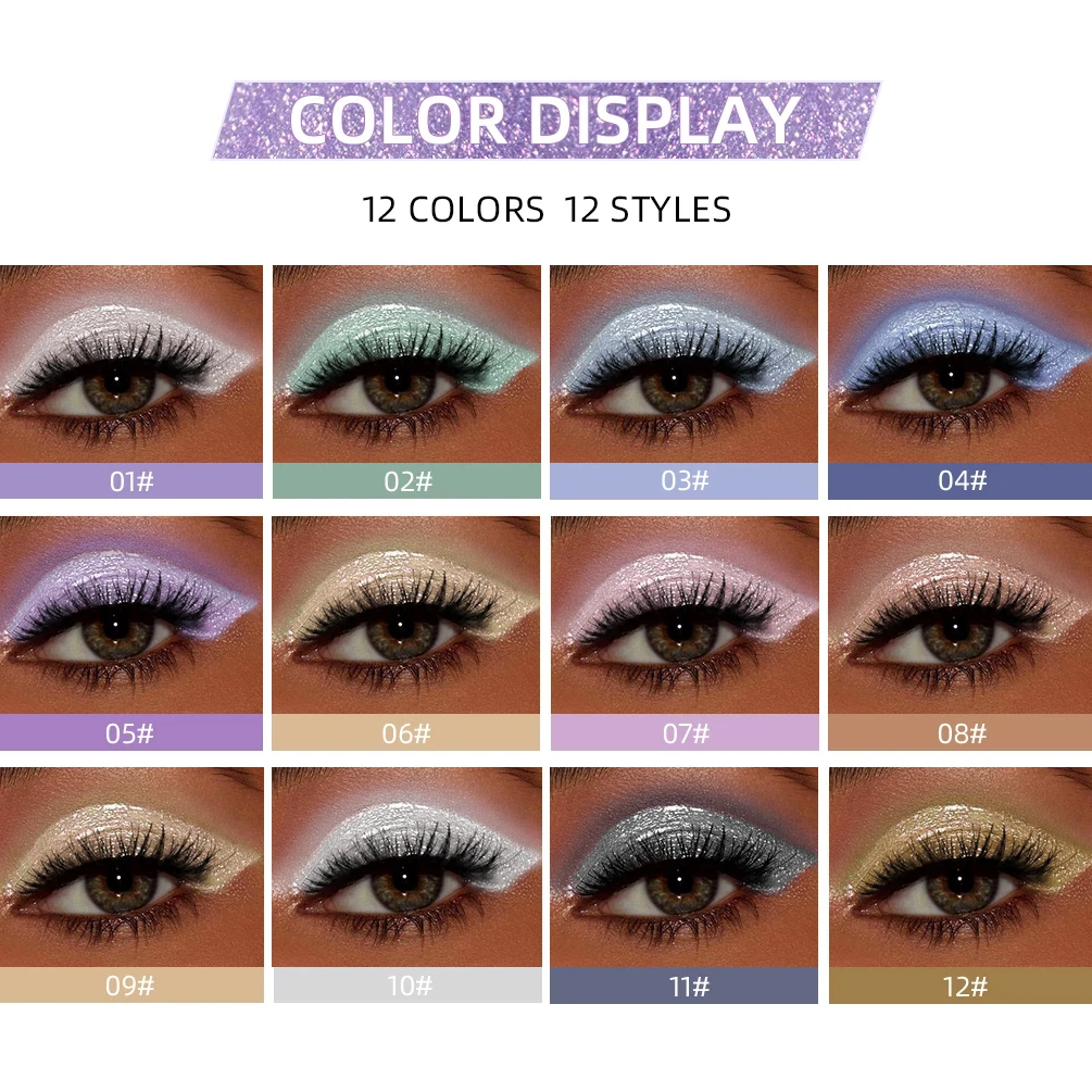 Glitter Liquid Eyeshadow Long Lasting Pearlescent Shiny Eye Shadow Sequins Lying Silkworm Shimmer Eyes Makeup Cosmetics