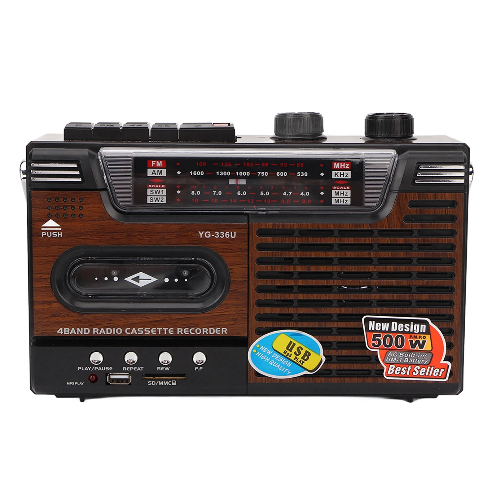 Cassette Player AM FM Radio Support Storage Card Noiseless Multifunctional Portable Strong Cassette Player for Elderly
