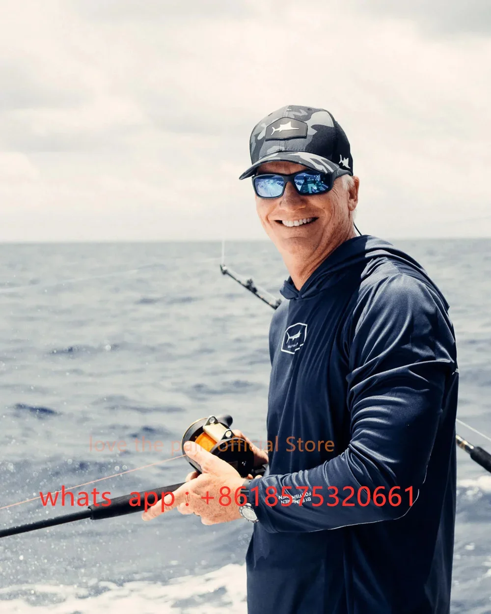 Men's Long Sleeve Fishing Hoodie Vented Jerseys Breathable Tops Fishing Clothes Camisa De Pesca Hiking Sun Protection Sweatshirt