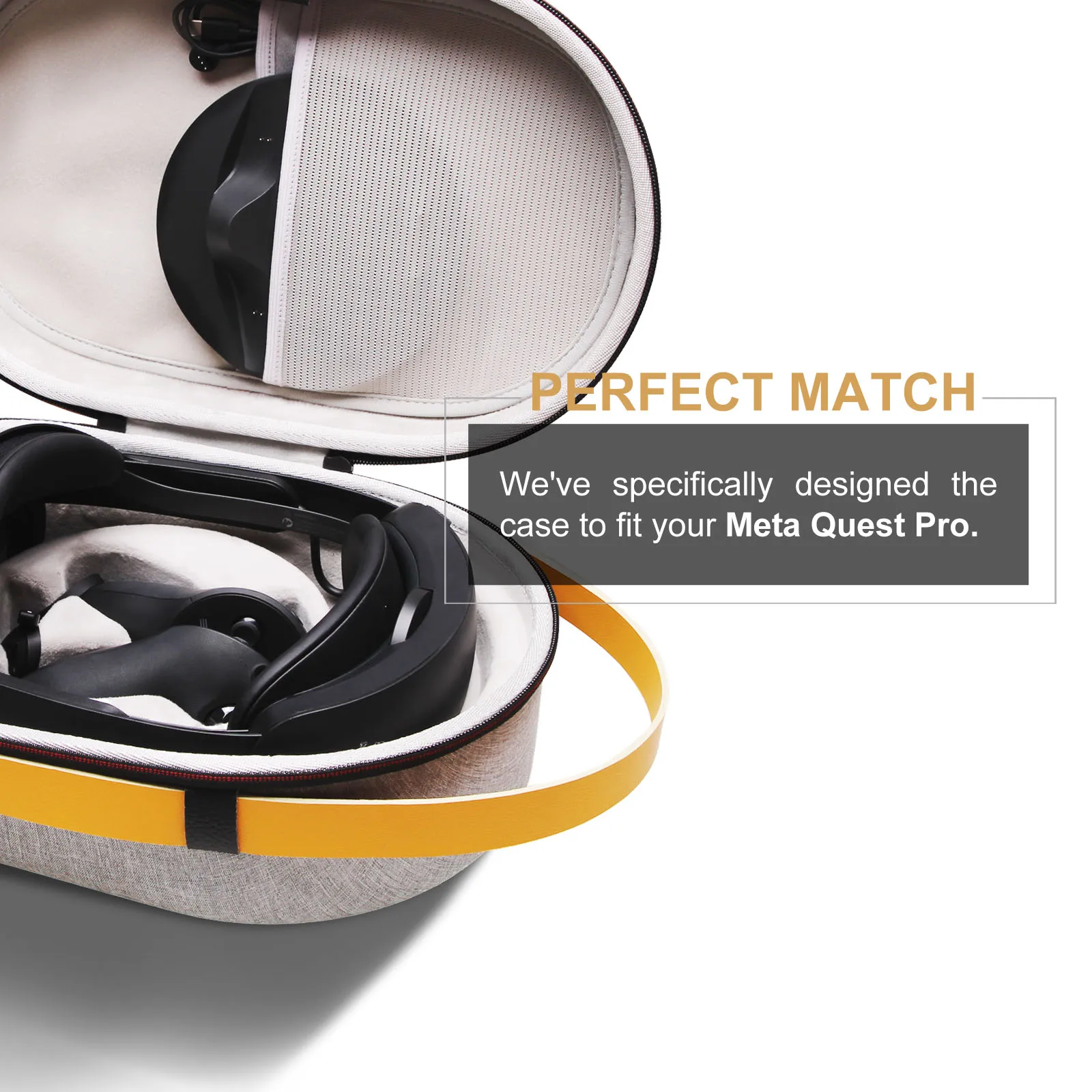 LTGEM Carrying Case Compatible with Meta/Oculus Quest Pro and Controllers, Charging Dock, Cables for Travel Storage 3