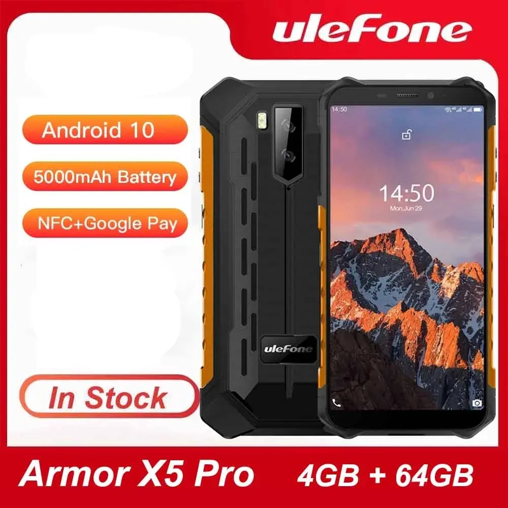 

Ulefone Armor X5 Pro Android 11 Rugged Waterproof Smartphone 4GB+64GB Cell Phone NFC 4G LTE Mobile Phone