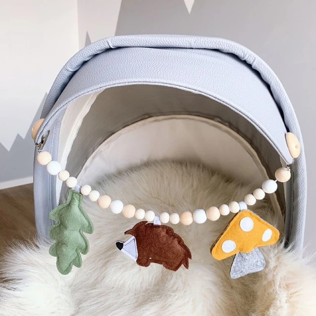 Bébé bois attache-sucette chaîne landau Mobile hochet poussette lit cloche  jouets à la main porte-tétine anneau de dentition - AliExpress