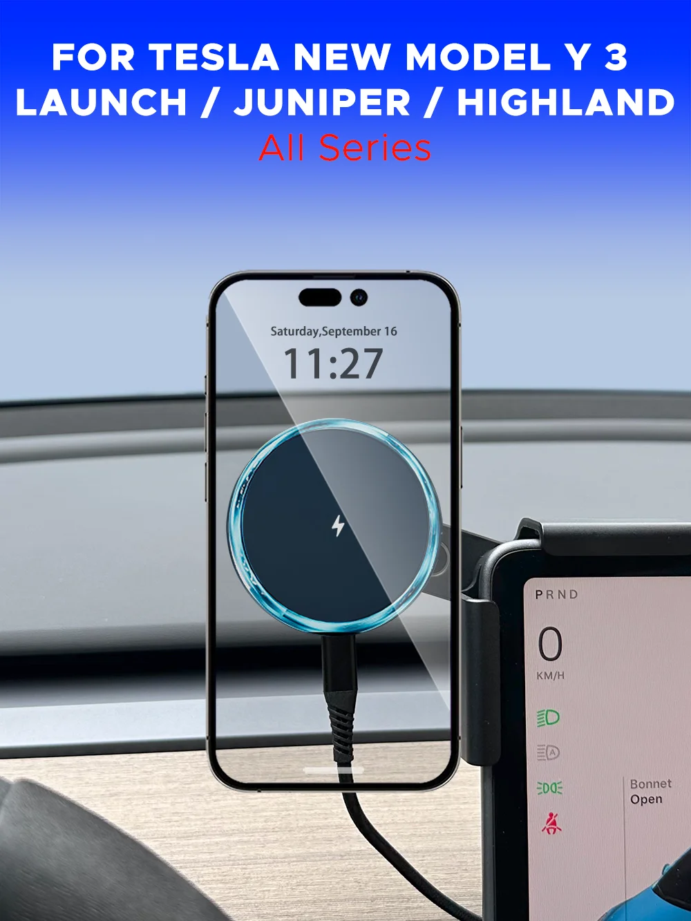 Blue Light Ring Magsafe Magnetic Wireless Charger Phone Holder Screen Mount For