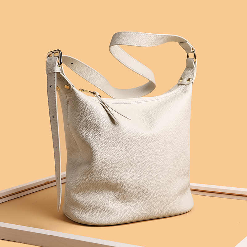High Quality Soft Genuine Leather Bucket Bag Women Shoulder Bag Ladies Luxury Cow Leather Casual Female Messenger Handbag New