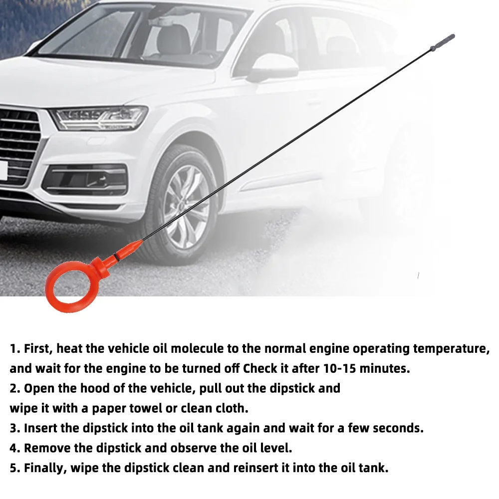 Engine Oil Dipstick Fit for Audi Q5 3.2L V6 A4 Quattro 3.2L V6 2009-2012 1pcs 06E115611C / 06E115611D / 06E115611E