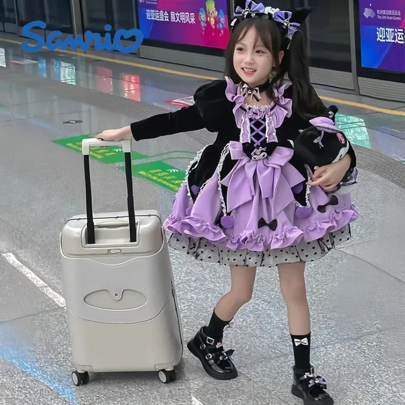 

Горячая Распродажа 2024, платье для Лолиты Aoger Sanrio Kuromi, весна и осень, искусственная кожа, милые Мультяшные искусственные подарки, игрушки