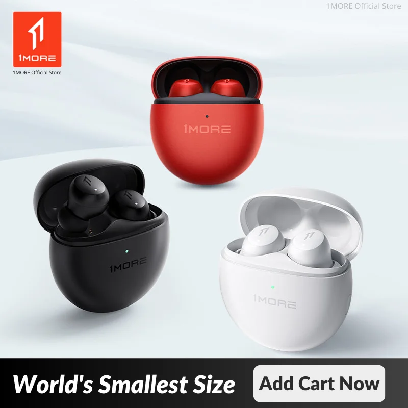 [World Premiere] 1MORE ComfoBuds Mini Bluetooth 5.2 Earbuds 40dB Quad  Hybrid ANC Headphones 3.7g Tiny Size Tws Wirless Charging