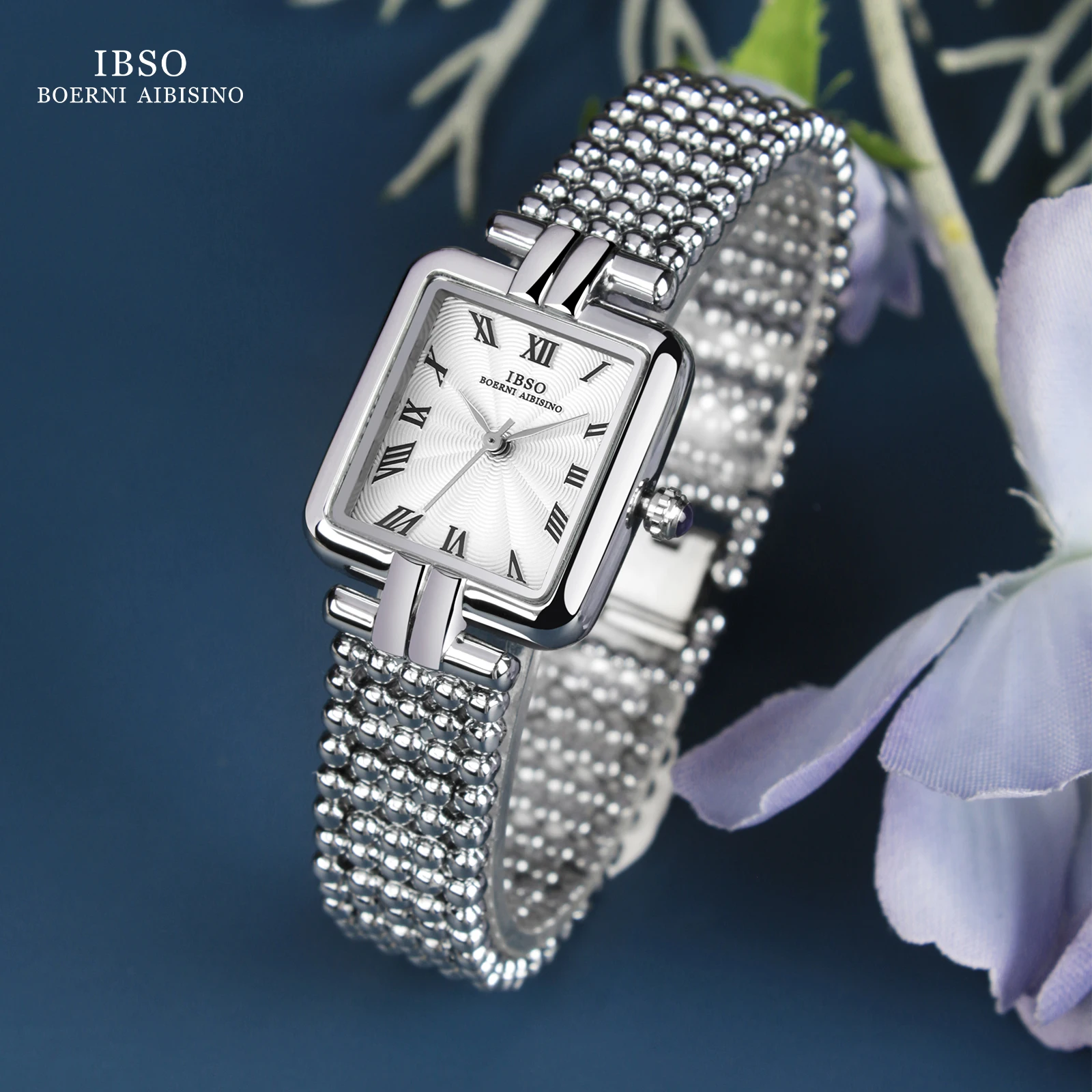 IBSO 2023 New Ladies Luxury Style Quartz Watches Super Simple Stainless Steel Strap Square Dial Waterproof 30 Fashion Style
