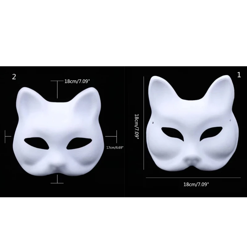 New Packaging Masquerade Mask Halloween Party Mask DIY Foxes Hand-Painted Anime Cat masquerade mask