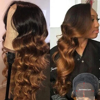 Ombre Lace Front Wig Human Hair Wigs For Women Brazilian Body Wave Lace Front Wig 13X4 Blonde Lace Frontal Wig On Sale Clearance 1