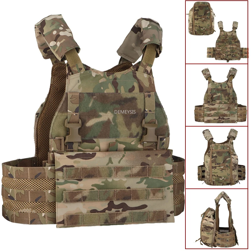 

Military Airsoft Vest Molle Combat Quick Release Hunting Waistcoat with Zipper Bag Adjustable Tactical Paintball Shooting Vests