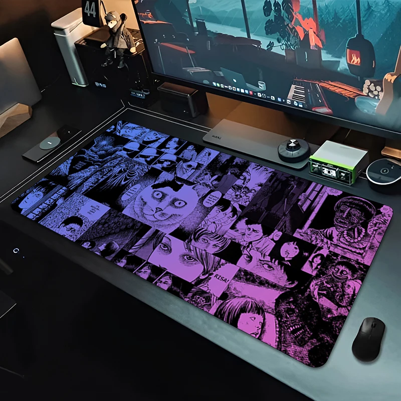 Black and White Mouse Pad Junji ito Laptop Gamer Mousepad Office Large Desk Mat PC Keyboard Extended Table Pad Carpet Mice Mat 5