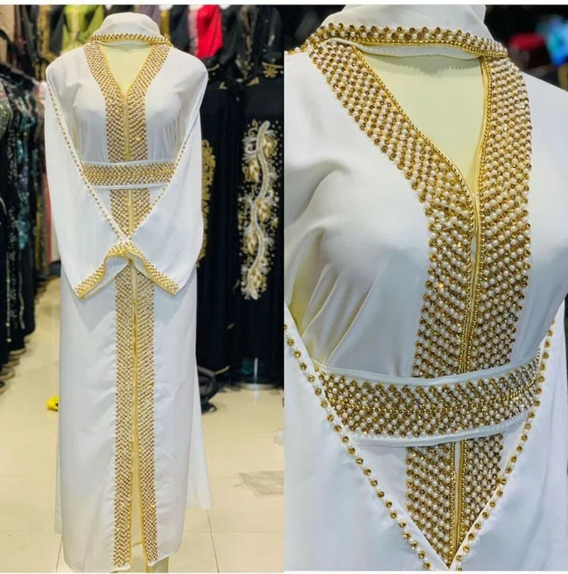 Women's Dubai Long Dress Continent Dress Fine gown Formal beaded Moroccan gown continent cc 205