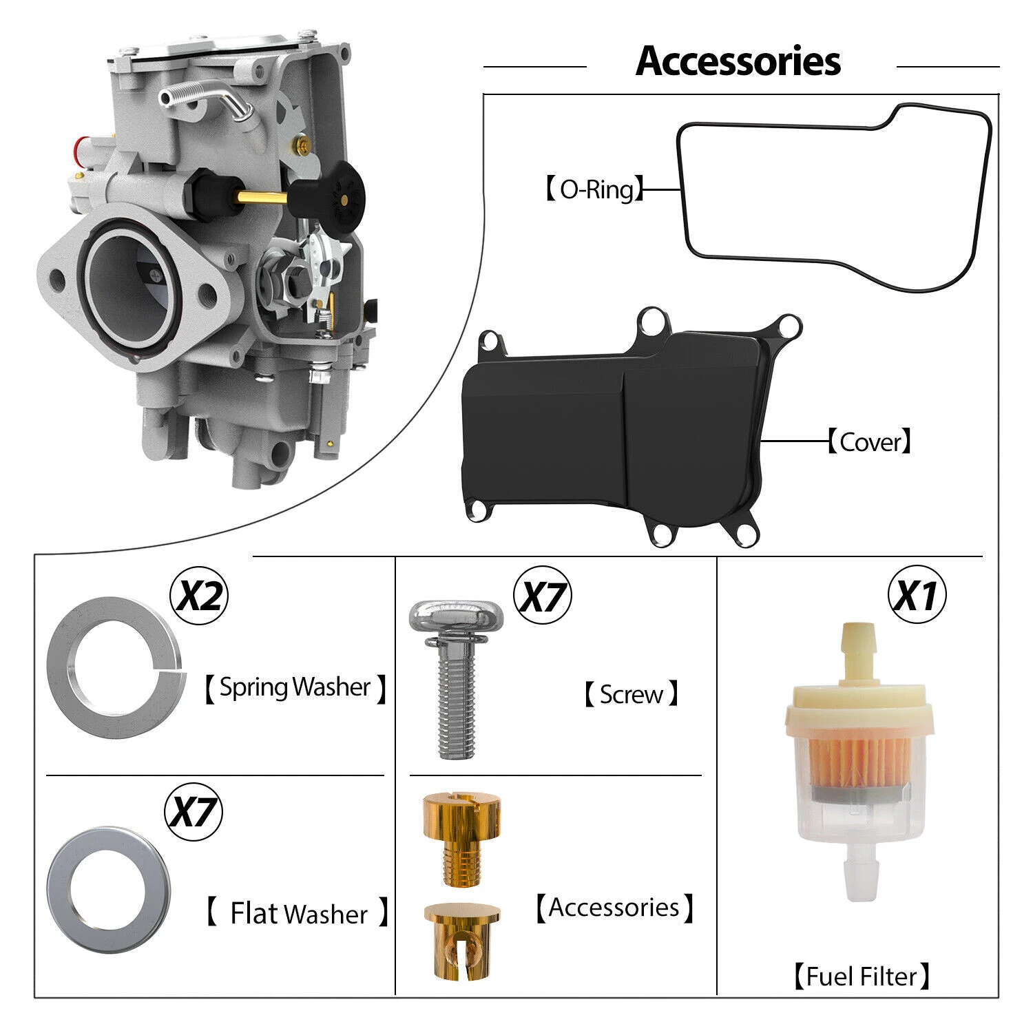 Carburatore Caltric Per Yamaha Warrior 350 YFM350 1999-2004 - Sostituto