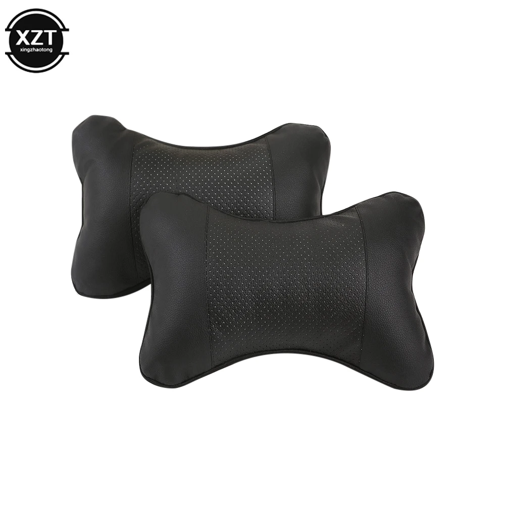 1pc Car Headrest Car Neck Guard Leather Cushion Seat Accessories