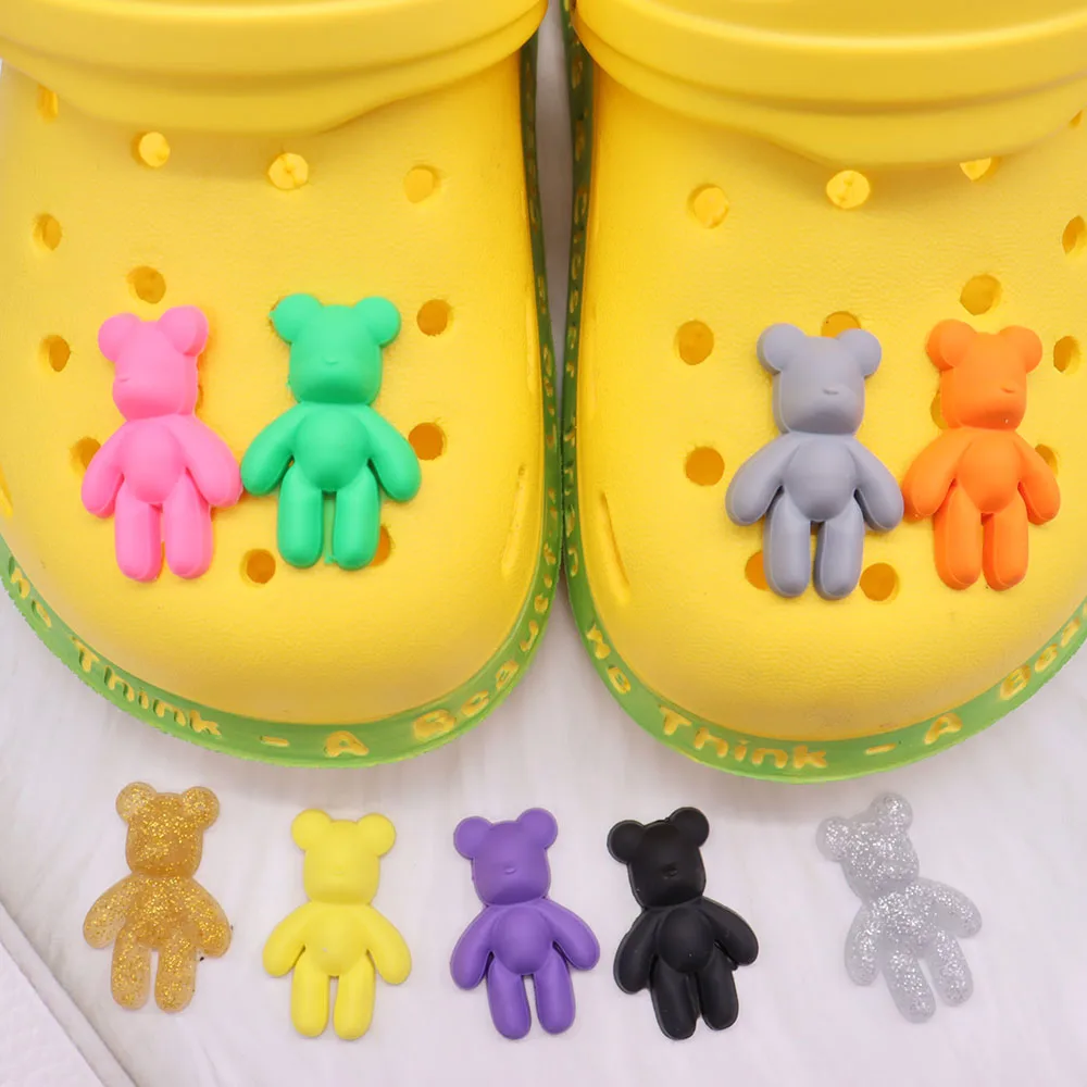 

High Quality 1pcs Bright Color Bear Shoes Accessories Kids Sandals Garden Buckle Decorations Fit DIY Bracelet Charm