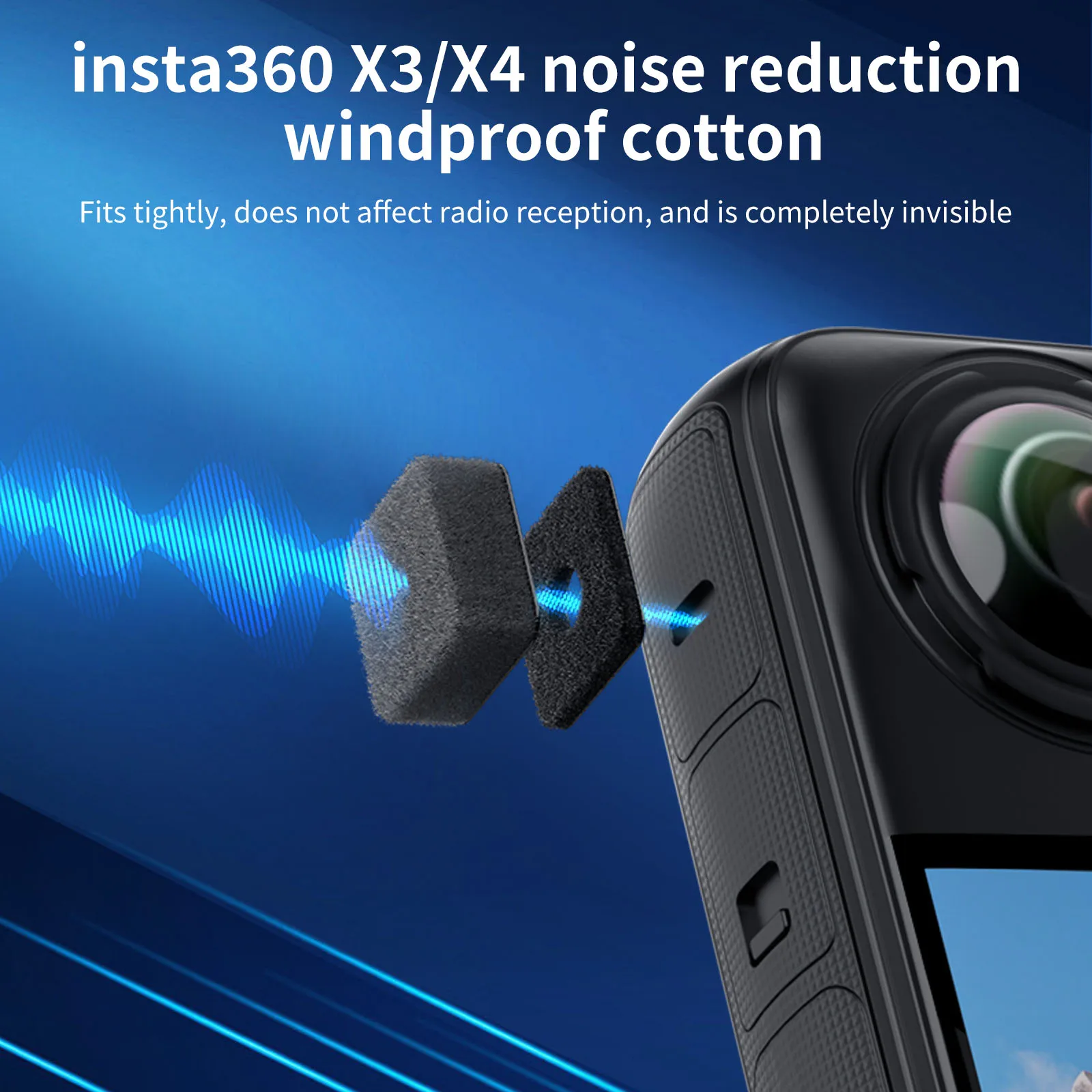 Lot De 6 Manchons Anti-Vent Pour Micro Insta360 X5/X4/X3 - Réduction De Bruit Du Vent, Améliore La Qualité Audio